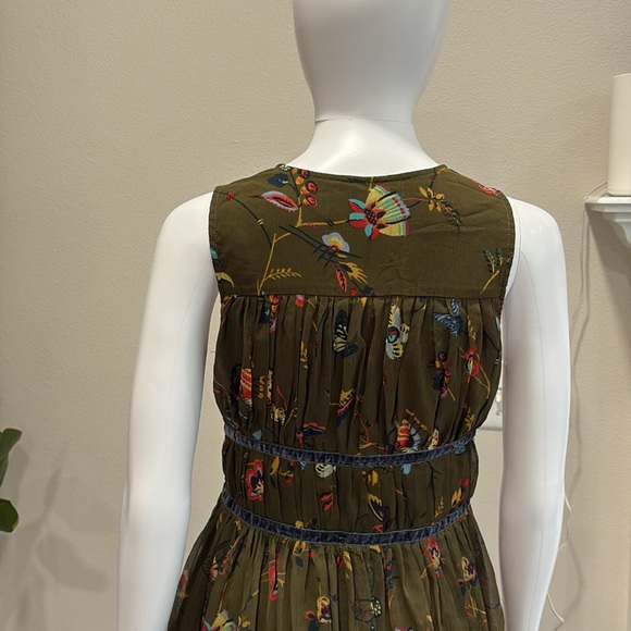 Abercrombie & Fitch Velvet Trim Butterfly Print Babydoll Dress Size Small Fairy - Picture 12 of 16